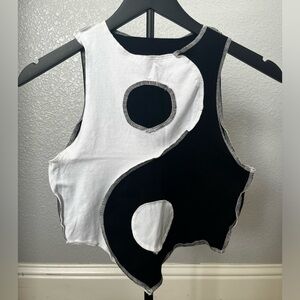 Yin Yang Black and White Crop Top